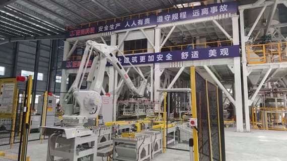 NG Two Lines with ABB Robot Palletizer